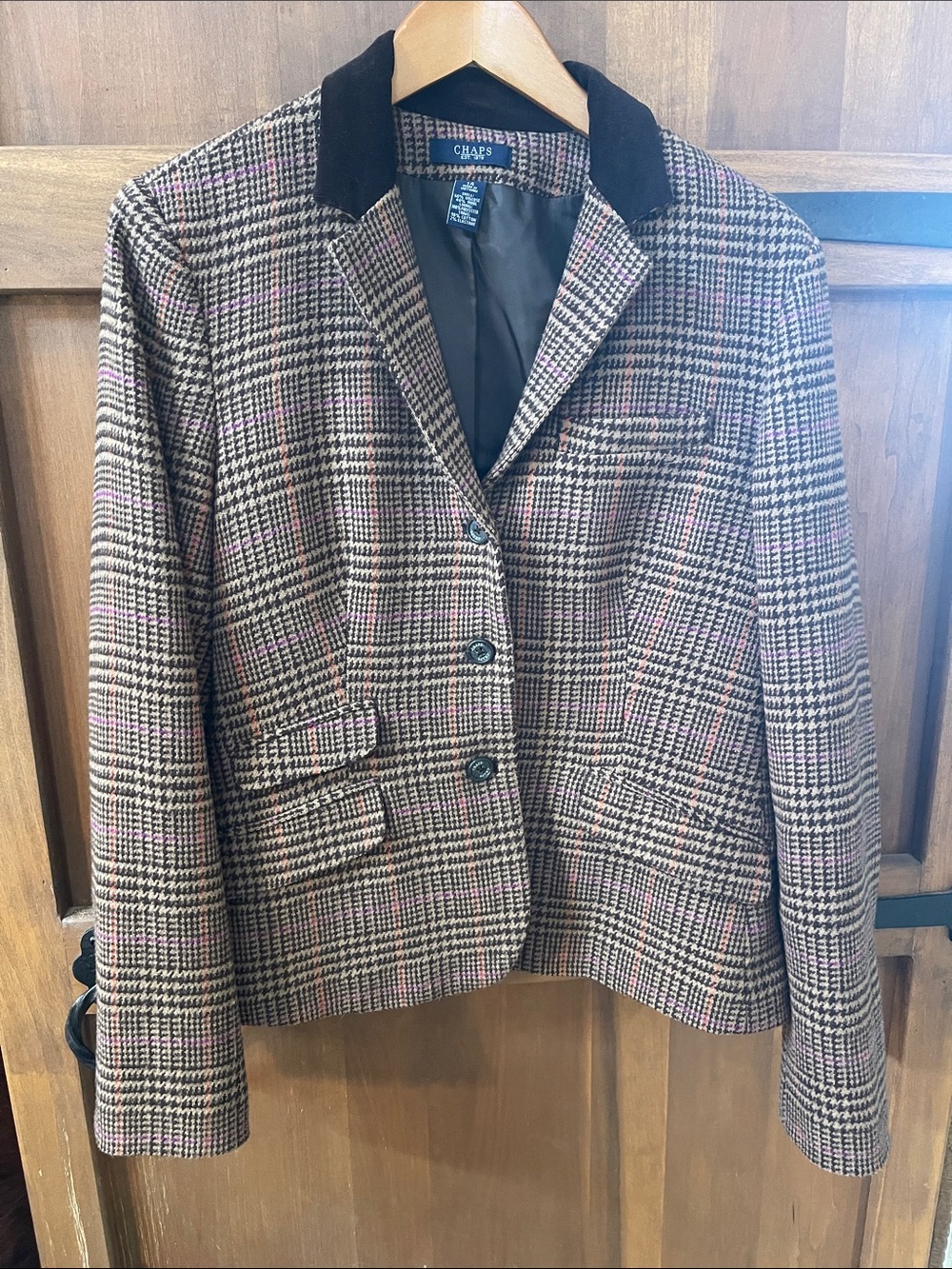 Chaps Brown Plaid Blazer size 14